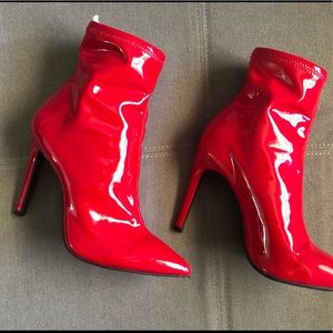 COPY - Jessica Simpson vinyl bootie heels